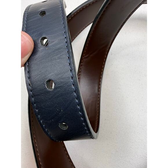 Leather Belts Danny Belt Tommy Hilfiger 1980 Vintage Y2K Tommy Hilfiger Reversible Belt Navy Brown 40” Made in Taiwan